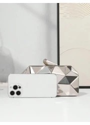 Women s European And American Style Metal Box Crossbody Chain Bag High End Evening Clutch Banquet Purse Formal Party Bag