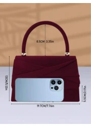 Luxury Glamorous Elegant Exquisite 1pc Elegant Fashionable Bow Knot Velvet Evening Clutch Bag Party Wedding Handbag For Women For Girls Women College Students Rookies White Collar Workers For Party Pr