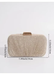Vincy Glitter Handbag Glamorous Elegant Exquisite Quiet Luxury Sequin Stylish Luxury Shiny Evening Bag With Pleats Detail Clutch Shoulder Crossbody Chain Bag For Women For Party Girl Woman Bride Perfe
