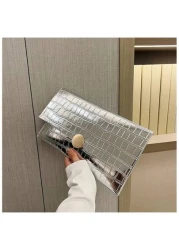 Crocodile Pattern PU Women s Clutch Bag Envelope Style Wallet With Metal Ring Buckle Unique Evening Bag Suitable For Parties Dances Weddings Formal Events