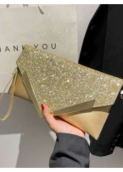 حقيبة قابضة أنيقة مزينة بالقطع البراقة والأنيقة