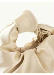 حقيبة كلاتش ذات تصميم بسيط وأنيق من قماش التفتة المبطن المركّب والملتوي، لحفلات سهرة، حفلات التخرج والمناسبا