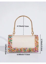 European American Style Elegant Party Clutch Bag With Rhinestone Decor Perfect For Formal Events Banquets Balls Weddings Fashion Versatile Women Handbag