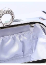 European And American Style Diamond Inlaid Fringe Clutch Bag Ring Handcrafted With Rhinestones Perfect For Evening Events