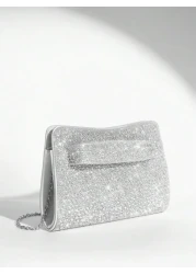 SHEIN BAE Women s Party Clutch Bag For Evening Party Club Holiday Christmas Versatile Sparkling Rhinestone Decor Multi Occasion Use Tready Party Bags Perfect For Party Wedding Prom Dinner Banquet Esse