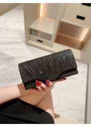 Glitter Evening Bag Purse Women Evening Bag Envelope Handbag Large Wedding Party Prom Purse Mini Flap Square Bag Metallic Sequin Dress Bag Evening Bags For Teen Women Women Socialites Working Women Et