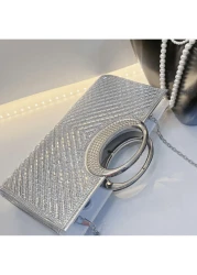 New Arrival Shiny Clutch Bag Small Square Purse For Women Evening Party Bridal Crossbody Bag With Full Rhinestones