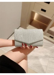 Mini Metallic Glitter Flap Box Bag Luxury Minimalist Clutch