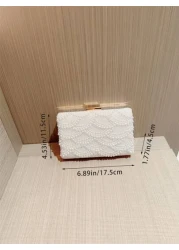 Faux Pearl Decor Box Shaped Chain Crossbody Bag Party Bags Perfect For Party Wedding Prom Dinner Banquet Perfectly Matching With Prom Dresses For Women Prom Accessories Sequin Dress Women Sparkly Dres