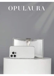 حقيبة طرف معدنية نسائية من أوبول أورا، حقيبة يد فاخرة للمساء مزينة بمشبك ورق معدني، مناسبة للحفلات والأعراس و