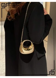 حقيبة يد بشكل صندوق هلالي من الاكريليك، حقيبة كتف صغيرة محمولة على الكتف، حقيبة عملية أنيقة، مناسبة لأحمر الش