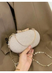 حقيبة مسائية أنيقة وعصرية صغيرة / حقيبة كلاتش لامعة / حقيبة مسائية لامعة مرصعة بالراين ، سلسلة معدنية ، حقيبة ذ