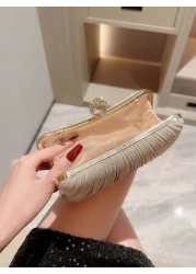 1pc Shiny Glamorous Box Shaped Evening Clutch Bag With Luxurious Rhinestone Decor For Formal Party Wedding Prom