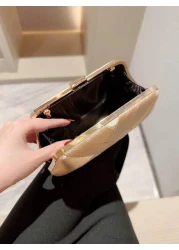 Lightweight Business Casual Rhinestone Decor Bucket Bag Mini Drawstring Design Clear Bag Pearl Bag Evening Bag Dinner Bag Glamorous Elegant Exquisite Quiet Luxury Rhinestone For Party Girl Woman Bride