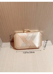 A Classic Crossed Satin Box Clutch Bag With High End Feel Suitable For Evening Party Formal Occasions Dance Events Romantic Weddings Chain Strap Banquet Handbag