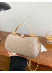 Glamorous Glitter Bling Sequin Luxury Shiny Mini Glitter Rhinestone Decor Box Bag Evening Bag Dinner Bag Faux Pearl Metal Chain Crystal Decor For Party Girl Woman Bride Perfect For Party Wedding Prom