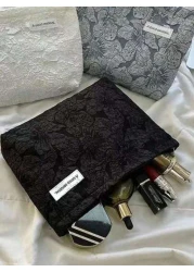 1 PC Cosmetic Bag Makeup Bag Toiletry Organizer Travel Case Organizer Storage Bag Flower Pattern Polyester Elegant Design Widely Used Mother s Day Ladies Women Teenagers Fashionable Stylish Portable L