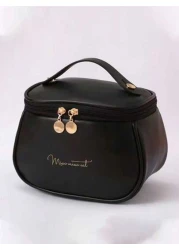 1pc Travel Makeup Bag Multi Layer Compartment Makeup Organizer Bag For Cosmetics Skincare Toiletries Portable Makeup Case Pouch For Lipstick Brushes Eyeshadow Mirror Eyeliner Lip Gloss Skincare Toothb