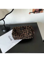 New Leopard Print Cosmetic Bag Lipstick Case Large Capacity Makeup Organizer Versatile Design Summer Travel Vacation Home Bathroom Decor Holiday Makeup Organizer