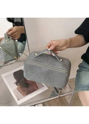 Shiny Makeup Bag Multifunctional Large Capacity Travel Cosmetic Bag Luxury Rhinestone Makeup Bag Shiny Cosmetic And Evening Bag Dinner Bag For Party Girls Women And Brides Perfect For Parties And Even