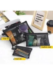 منظم تجميل محمول، تصميم شبكي شفاف كبير السعة، سهل الاستخدام، حقيبة أدوات تجميل مثالية لعشاق التجميل والمسافر