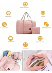 1pc Portable Foldable Travel Bag Reusable Cosmetic Storage Pouch Unisex Toiletry Organizer Large Capacity For Luggage Bathroom Travel Gift Holiday Wardrobe Vanity Summer Travel Vacation Home Bathroom
