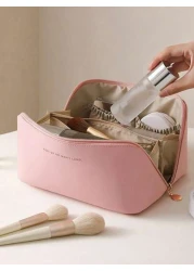 1pc Large Capacity Travel Makeup Bag Multi Functional Makeup Bag Women s Portable Organizing Bag Makeup Bag Organizing Bag Daily Supplies PU School Supplies Student School Supplies Back To School Bag