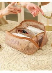 1pc Travel Makeup Bag Makeup Brush Organizer Bag Portable Cosmetic Bag Desktop Storage Bag Multi Functional Travel Toiletry Bag Large Capacity Cosmetic Storage Bag For Women Beauty Tools And Toiletrie