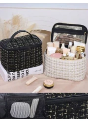 حقيبة يد أنيقة للمساحيق والمكياج، مُنظم حقيبة المساحيق، حقيبة المستلزمات الشخصية، حقيبة مساحيق للسفر، حقيبة