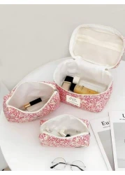 3pcs Set Makeup Bag Makeup Pouch Cosmetic Bag Travel Makeup Bag Home Makeup Bag School Makeup Bag Dorm Makeup Bag Travel Essentials Large Capacity Makeup Bag Women Makeup Bag Cosmetic Storage Bag Trav