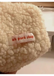 1pc Plush Style Handheld Cosmetic Bag Portable Large Capacity Mini Cute Cosmetic And Stationery Storage Bag Makeup Bag Storage Makeup Organizer Makeup Case Makeup Travel Toiletry Organizer Essentials