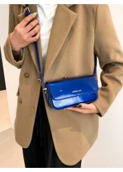 Clean Color Minimalistic Elegant New Style Patent Leather Small Square Bag For School Work Casual Travel And Outdoor Activities