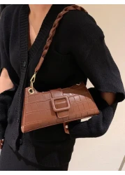 حقيبة خفيفة محفورة بنمط تمساح للفتيات والنساء الشابات وطالبات الجامعات والمبتدئين والموظفات، خاصة للتنقل، ا