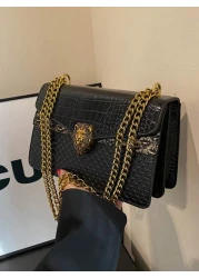 Crocodile Print Women s Retro Chain Small Square Bag Fashionable Versatile Shoulder Crossbody Bag 23 15 9cm Bag For Women Elegant