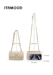 ITAMOOD Luxury Designer Lightweight Business Casual Large Capacity Square Bag Chic Microfiber Leather Cream White Purse Teacher Gifts