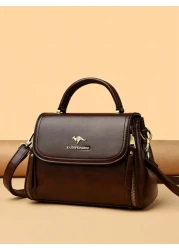 KAIDIFEINIROO محفظة نسائية عالية الجودة من الجلد الفاخر، موديل مكون من طبقتين قابل للقلب ليستخدم كحقيبة يد أو حقيبة