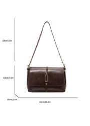 Fashionable Casual Style Solid Color Square Bag Flap Bag Pendant Not Included Suitable For University College Classroom Commute Work Office Festivals Vacation Holiday Party Travel For Women Rookies Wh