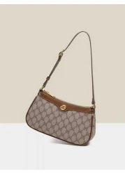 Fashionable Classic And Versatile Solid Color PU Waterproof Fabric Shoulder Bag Metal Buckle Decorative Design Underarm Baguette Bag Full Body Print Design Shoulder Bag Suitable For Shopping Commuting