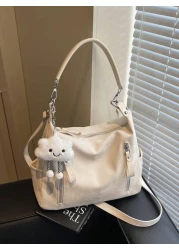 Matte Finish Large Capacity Fashion Versatile Shoulder Bag Elegant Beach Tote Handbag Shopping Bag