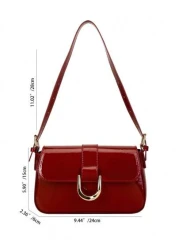 Red Retro Style Faux Leather Square Small Shoulder Bag Versatile For Women Detachable Dual Shoulder Straps Suitable For Girls Ladies Students Office Workers Commuting Outdoor Matching Ankolal Red