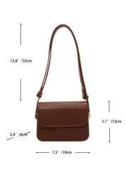 حقيبة مربعة صغيرة مع الطية، حقيبة نسائية بأسلوب بسيط