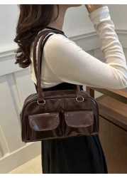Fashionable And Simple Solid Color Side Pocket Shoulder Bag Suitable For Shopping Wallets Shopping Young Women College Students Newcomers And White Collar Workers They Are Very Suitable For Offices Un