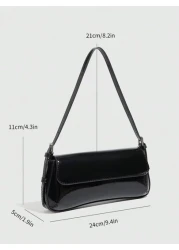 Women s Shoulder Bag Minimalist Handbag Burgundy Small Bag Baguette Bag Simple Shoulder Bag Burgundy Underarm Bag Top Handle Bag Y2K Chic Bag