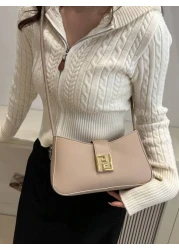 Ladies Fashionable And Casual Commuting Shoulder Bag Four Season Clean Color Portable Diagonal Shoulder Bag Suitable For Dates Shopping Gifts Shopping Wallets Young Women College Students Newcomers Wh