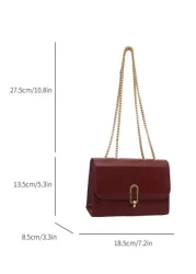 Mini Solid Color Glossy PU Leather Women Shoulder Bag Crossbody Bag Suitable For Women Shopping Work Office Outdoor And Daily Use