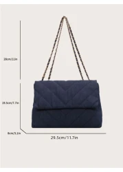 Quilted Pattern Grommet Eyelet Square Bag Crossbody Bag Shoulder Bag Minimalist Vintage Portable For Teacher Gifts For Girl For Woman Perfect For Office Work Business Commute Shopping