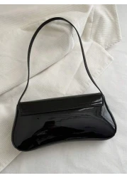 Fashion Simple Casual Pu Flap Underarm Bag Suitable For Shopping Purse Students Young Women Office Women Perfect For Office College Work Business Commuting Outdoor Activities Travelling And Picnic