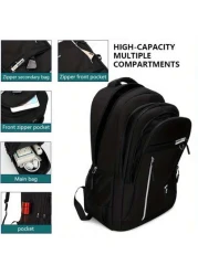 حقيبة الظهر الرجالية ذات الأسلوب الأعمال الخفيفة من النايلون، حقيبة يمكنها استيعاب كمبيوتر 15.6 بوصة، حقيبة كب