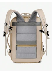 New Fashionable Simple Solid Color Large Capacity Backpack For Business Travel Luggage Bag Short Distance Multi Pocket Business Computer Bag Commuter Backpack