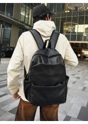 PU Waterproof Large Capacity Backpack Suitable For School Travel Laptop Cartoon Camo Pattern Fashion Casual Business Hiking Outdoor Multi Function Bag Black Great Gift For Father Boyfriend Backpack Fo